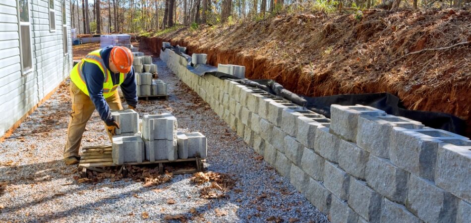 Installation,of,concrete,block,retaining,walls,was,performed,by,contractor